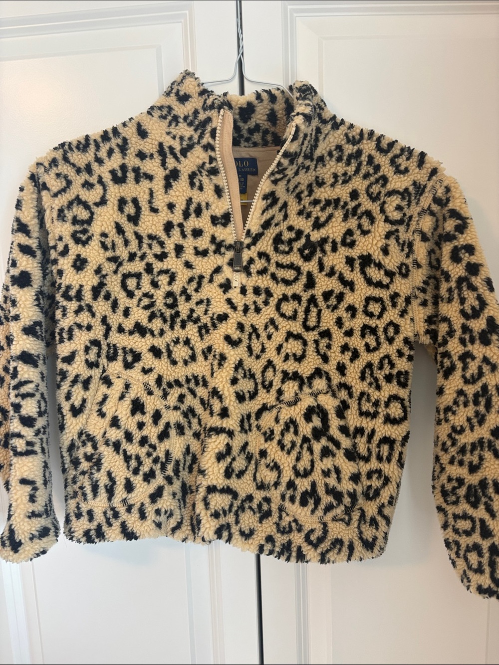 POLO Leopard Sherpa Quarter-Zip Pullover -